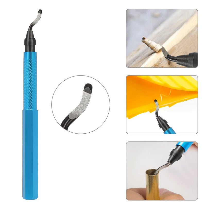Deburring Tools Kit,Swivel Head Deburring Tool,Removing Burr for Metal Aluminum, Copper, Brass,PVC,Resin and Plastic Pipes,Tubes,with Extra 10 HSS Blades DeburringTool_10blades