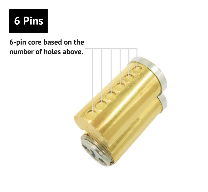 elox SFIC IC Core Cylinder Fits Stanley, Dorma Kaba, Arrows, Best, Falcon Standard, Best A Keyway,6 pins. A Pair of KA (Keyed Alike) Packed 2
