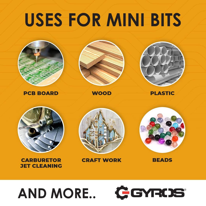 GYROS 12 PCS #54 Micro Drill Bit Set – Small Drill Bits for Jewelry, Plastic, Resin, & Soft Metal – Carbon Steel Wire Gauge Mini Twist Drill Bit Set for Pin Vise Hand Drill & Rotary Tool #54 (.0550”/1.397MM)