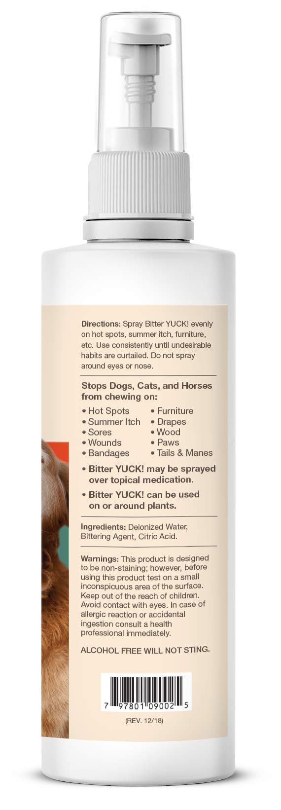 NaturVet – Bitter Yuck - No Chew Spray – Deters Pets from Chewing on Furniture, Paws, Wounds & More – Water Based Formula Does Not Sting or Stain – for Cats & Dogs 16 oz - PawsPlanet Australia