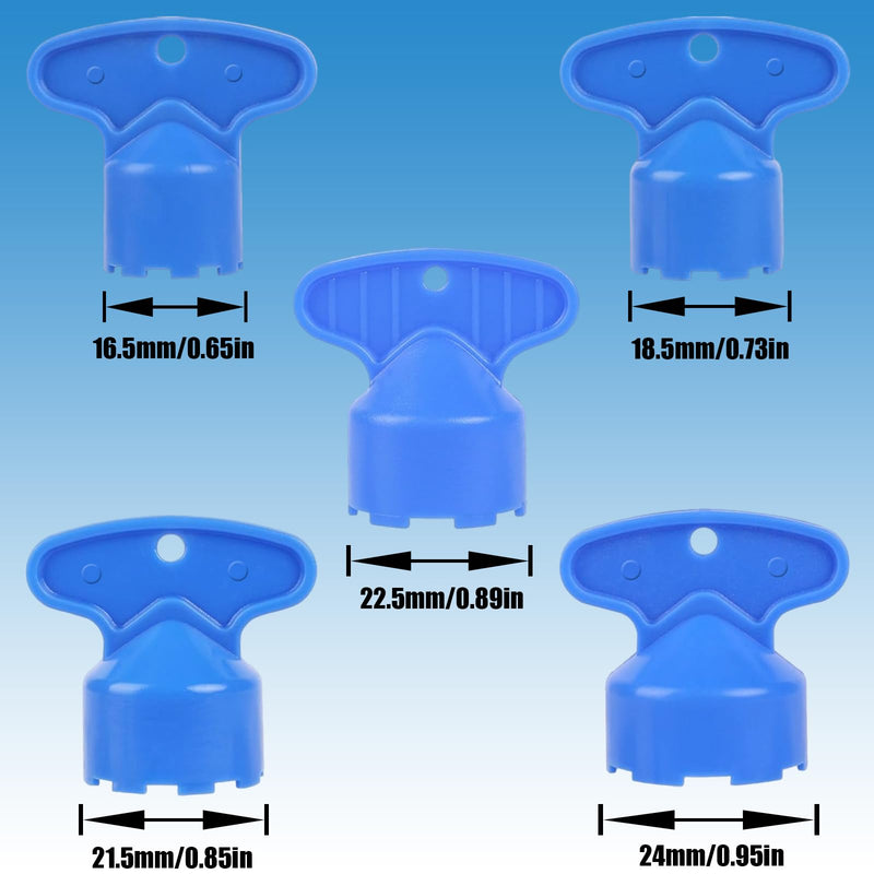5 Pcs Cache Faucet Aerator Key Removal Wrench Tool with 5 Sizes M16.5, M18.5, M21.5, M22.5, M24 Recessed Aerator Key Sink Aerator Wrench for Bathroom Kitchen Sink Faucet Aerator Removal Tool