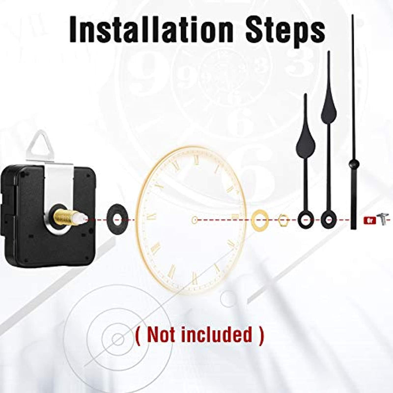 5 Pcs Wall Clock Movement Mechanism Clock Hands Quartz High Torque Long Shaft Clock Movement Replacement with 5 Pairs of Hands Clock DIY Repair Parts Clock Movement Kits(28 mm/ 1.1 Inches) 28 mm/ 1.1 Inches