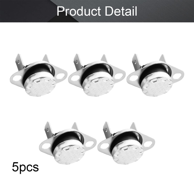 Fielect 5Pcs KSD301 Thermostat 120ｰC/248ｰF Normally Closed N.C Snap Disc Temperature Switch for Microwave Oven Coffee Maker Smoker Bent Feet 120C 5Pcs