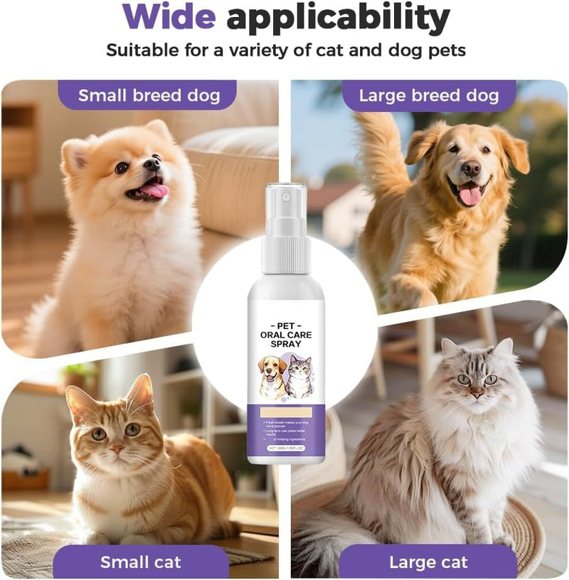 Wanban Cat and Dog Dental Care Spray, Removes Tartar, Freshens Breath, Oral Care, 2 Pack