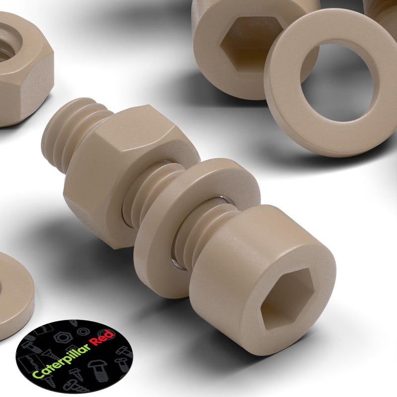 5 x PEEK Hex Socket Head Screws M6 x 20 mm Nuts & Bolts - Peek Plastic Nuts and Bolts, Anti Corrosion, Chemical Resistant, high Temperature Resistance (15/64 x 25/32 in)