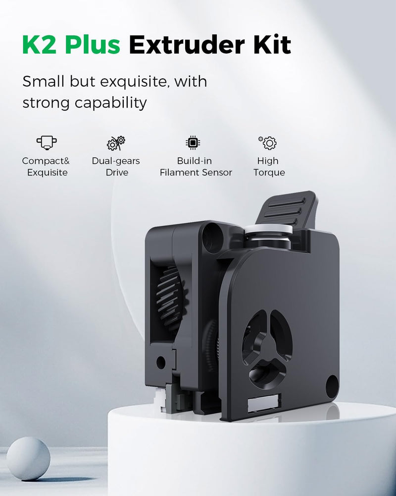 Creality Official K2 Series Extruder Kit Compatible with K2 Plus K2 K2 Pro Dual Gear 6.25 to 1 Ratio 80N High Torque Built in Filament Runout Sensor Compact Lightweight Direct Drive for 3D Printer K2 Extruder