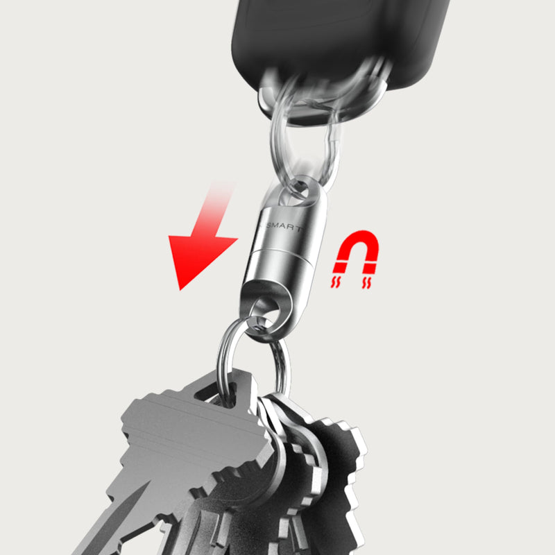 KeySmart MagConnect Magnetic Key Holder for Purse, Key Chains for Car Keys - Detachable Key Ring Quick Release Keychain Titanium (3 Pack)