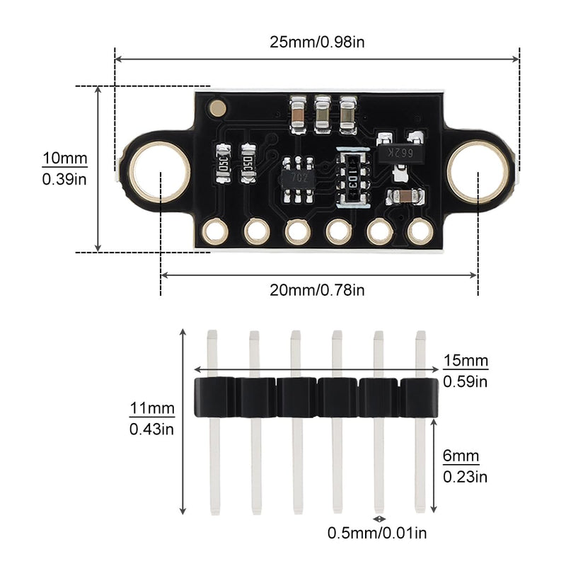 4Pcs VL53L0X Time-of-Flight (ToF) 940nm Laser Ranging Sensor Breakout GY-VL53L0XV2 Distance Measurement Module Fit for Arduino