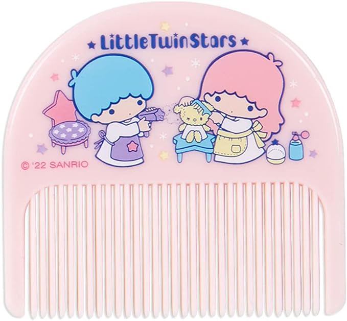 Sanrio 795712 Mirror Comb with Vinyl Case Kikirara LITTLE TWIN STARS Fashionable Miscellaneous Goods ~ Habae Sanrio ~ Character 3.3 x 0.5 x 3.2 inches (8.5 x 1.2 x 8.2 cm) - NewNest Australia