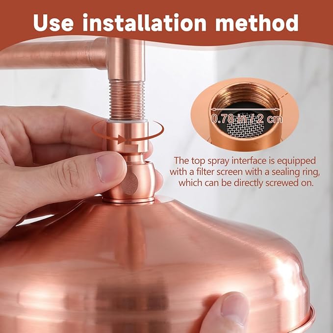 Copper Shower Head High Pressure Rain Shower Head Bath Rainfall Sprinkler Nozzle Replacement for Bathroom - NewNest Australia