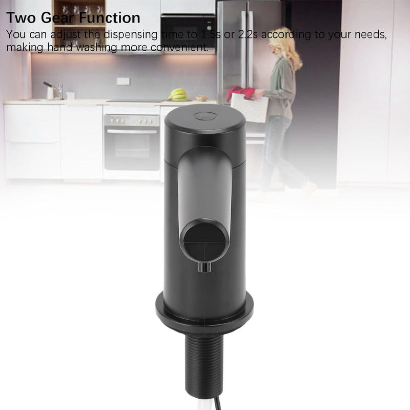 Zunate Touchless Built in Sink Soap Dispenser | Automatic Deck Mounted Pump with 2 Adjustable Dispensing Modes for Kitchen & Bathroom | for Hand & Dish Liquid (Gel Original Liquid Version) Gel Original Liquid Version