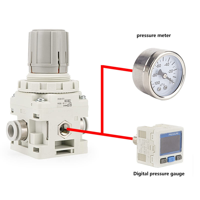 Digital Pressure Switch Pneumatic Vacuum Controller 0 to 101kPa Adjustable Regulator Valve with Display