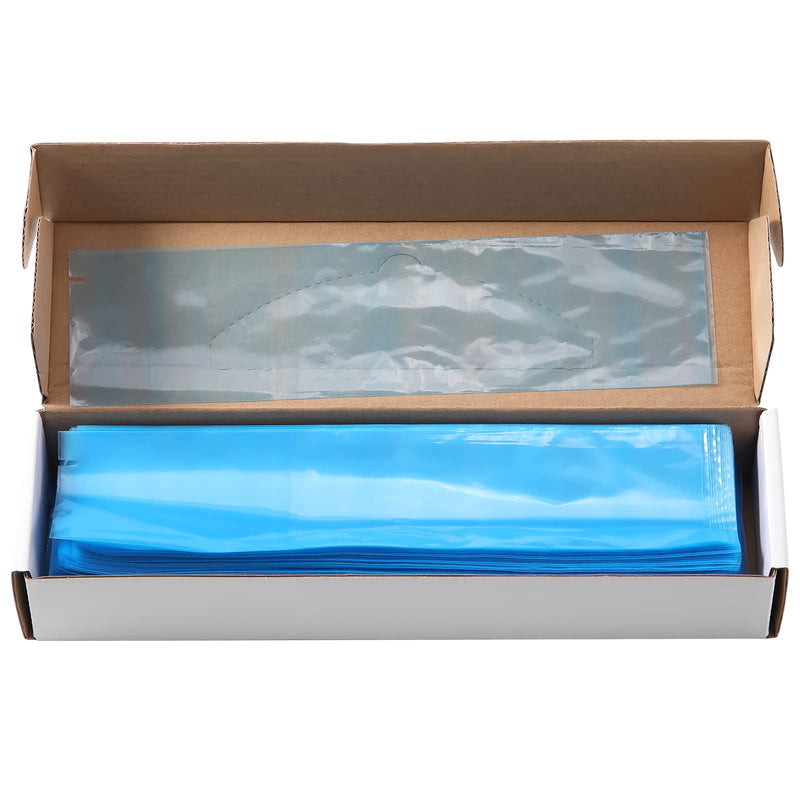 JMU 500pcs Dental Air Water Syringe Sleeves with Precut Opening, 2.5" x 10" Disposable Clear Plastic Protective Barrier, Blue 1