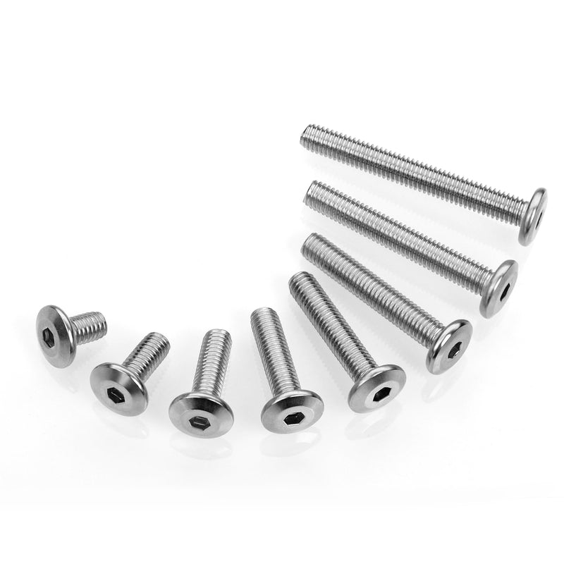 30Pcs M5 x 30mm M5 Screws Flat Head Hex Socket Cap Screws Bolts, 304 Stainless M5 Bolts Steel Furniture Screws Full Thread, Bright Finish & Hex Spanner by Mywish Silver-M5