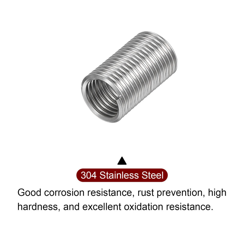 HARFINGTON 10pcs Wire Thread Inserts M12 x 1.75 3D 304 Stainless Steel Helical Coiled Wire Threaded Sleeve