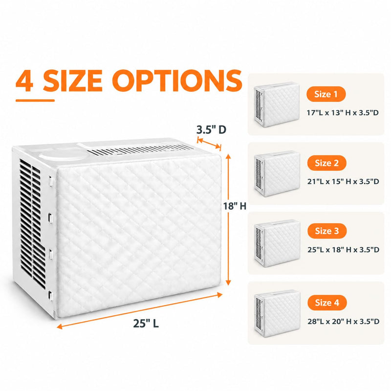 Indoor Air Conditioner Covers for Inside 25"W x 18"H x 3.5"D, Cream 25 x 18 x 3.5