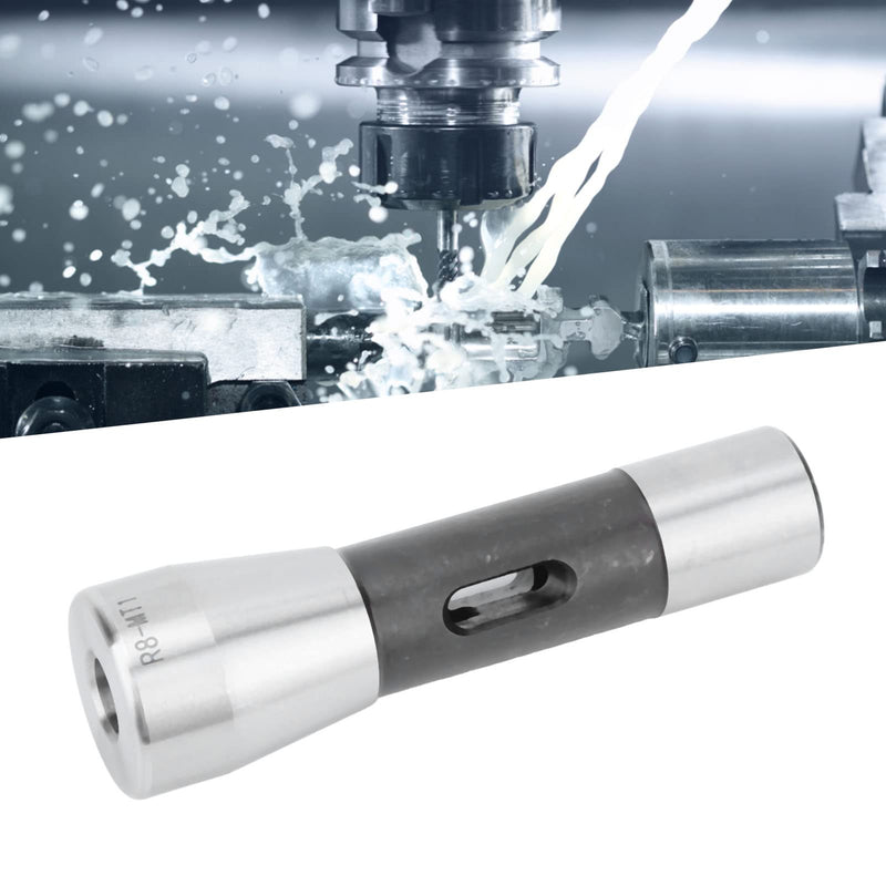 Morse Taper Drill Adapter, R8 to MT1 Morse Taper Drill Adapter, 4.49 Alloy Steel Milling Spindle Adapter for Lathes, Slotting Cutter Arbors