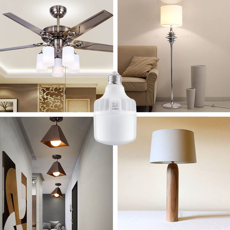 2550LM Super Bright LED Light Bulbs 23W Equivalent 200W, 5000K Daylight White 3-Pack, High Lumen E26 Bulb for Garage Basement Workshop Home Office, Flicker-Free Die-Aluminum Housing for Indoor