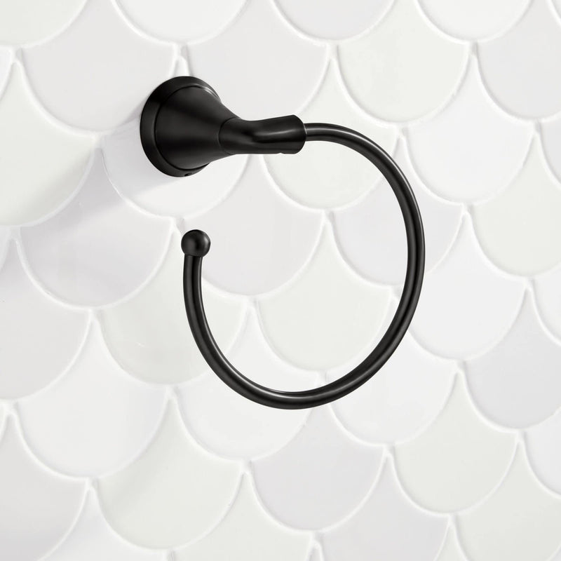 Signature Hardware 446858 Provincetown 6-1/8" Wall Mounted Towel Ring - Brushed Nickel