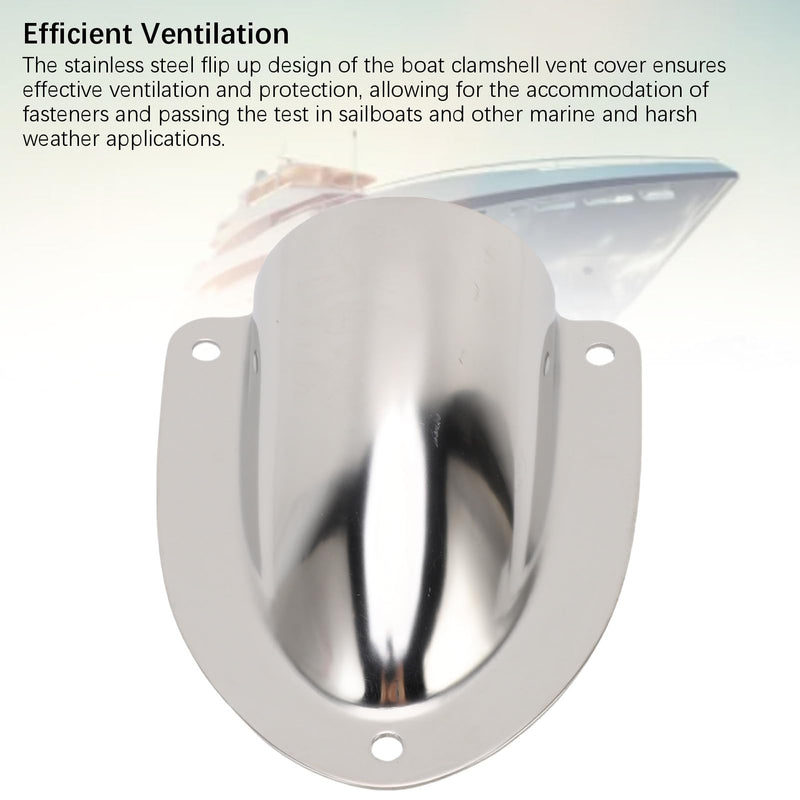 Aramox Marine Clamshell Vent Cover, Stainless Steel Wire Cable Cover for Boats, 4.72 x 3.94 x 1.38 in