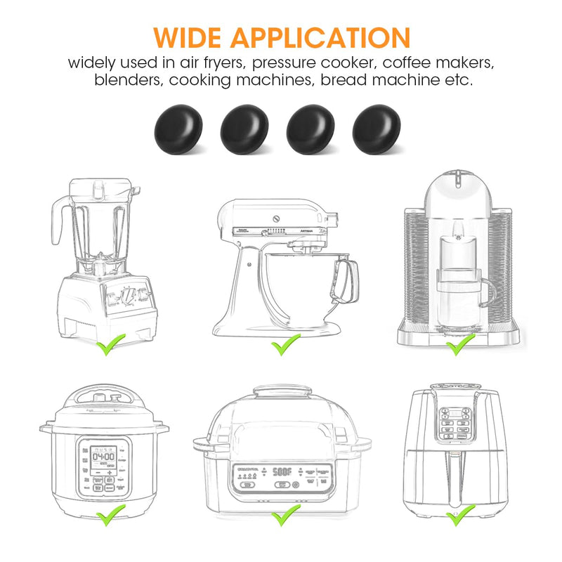 Aieve Appliance Slider, 16 Pcs Appliance Sliders for Kitchen Appliances, Small Appliance Slider for Most Countertop (Black) 16Pcs-Black