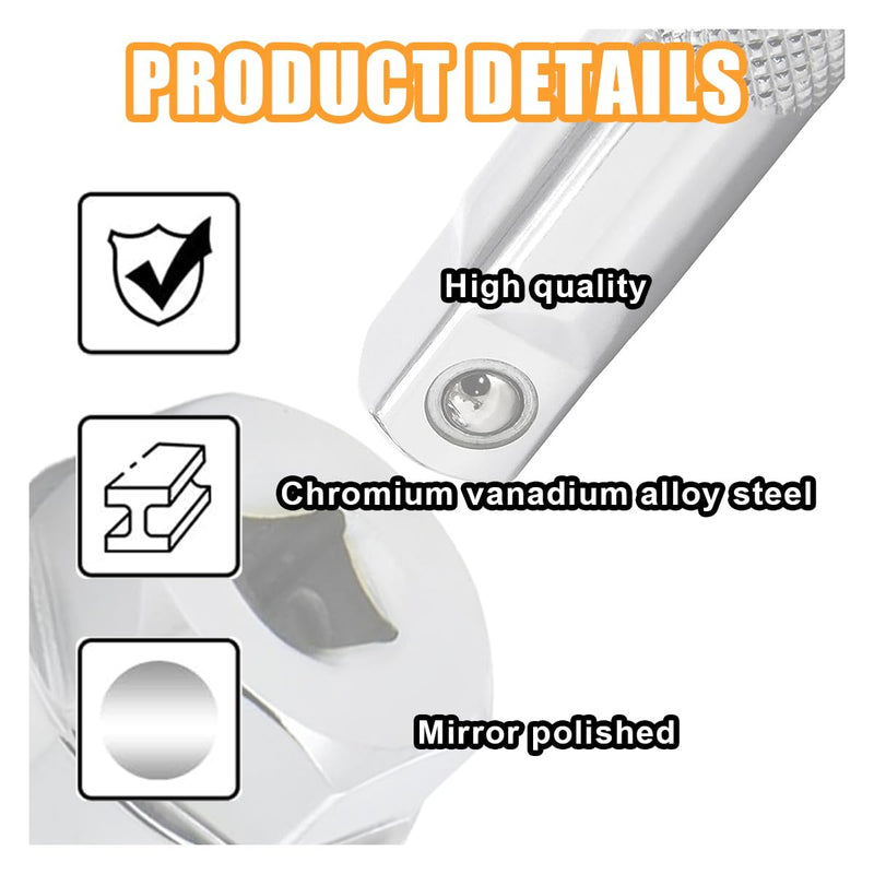 Oil Pressure Switch Socket, 1 1/16" Socket Switch Fits 3/8" Drive or 1 1/8" Hex Wrench, Accepts Oil Pressure Sending Units Up to 2 5/8'' Long, Suitable for Most Car Models (Silver) Silver