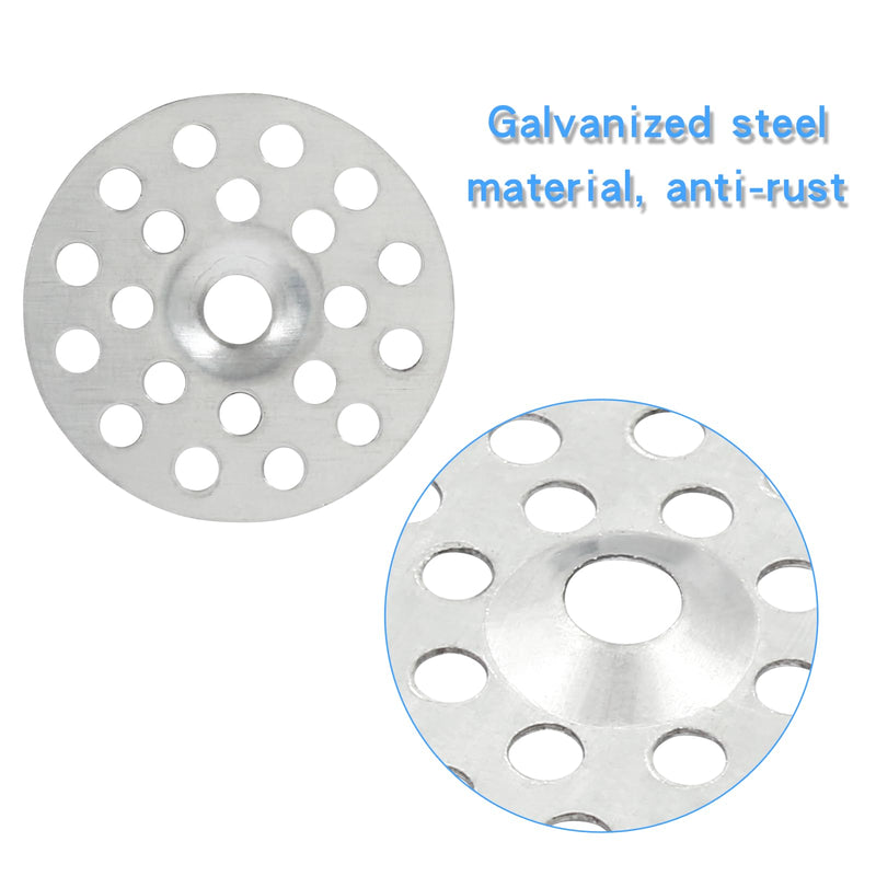 100pcs 1 inch Plaster Washers Zinc Metal Washer, Plaster Repair Washers Profile Washer for Wall, Ceiling, and Drywall Repair 100