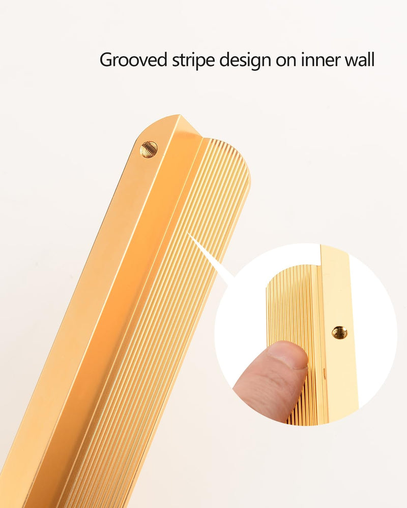 5 Pack Gold Drawer Pulls Dresser Handle Cup Handles for cabinets 6.3 Inch(160mm) Hole Center Modern Minimalist Furniture Hardware 6.3 Inch(160mm) Gold-5 Pack