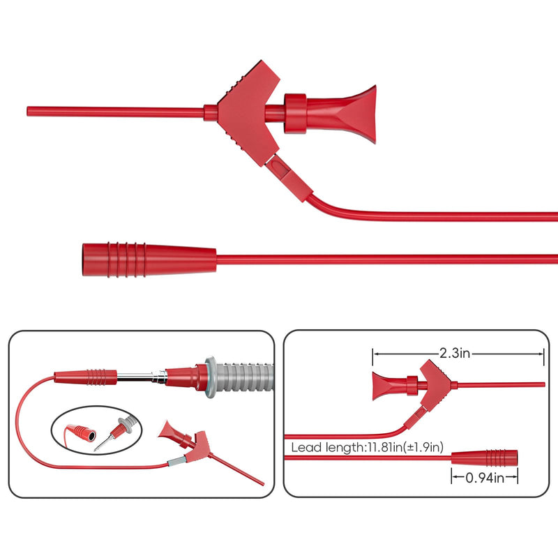 Goupchn Multimeter Test Leads Kit 21PCS Digital Electrical Testing Probes Set with Alligator Clips SMD IC Test Hook Clips Test Tweezer Replaceable Precision Sharp Probes