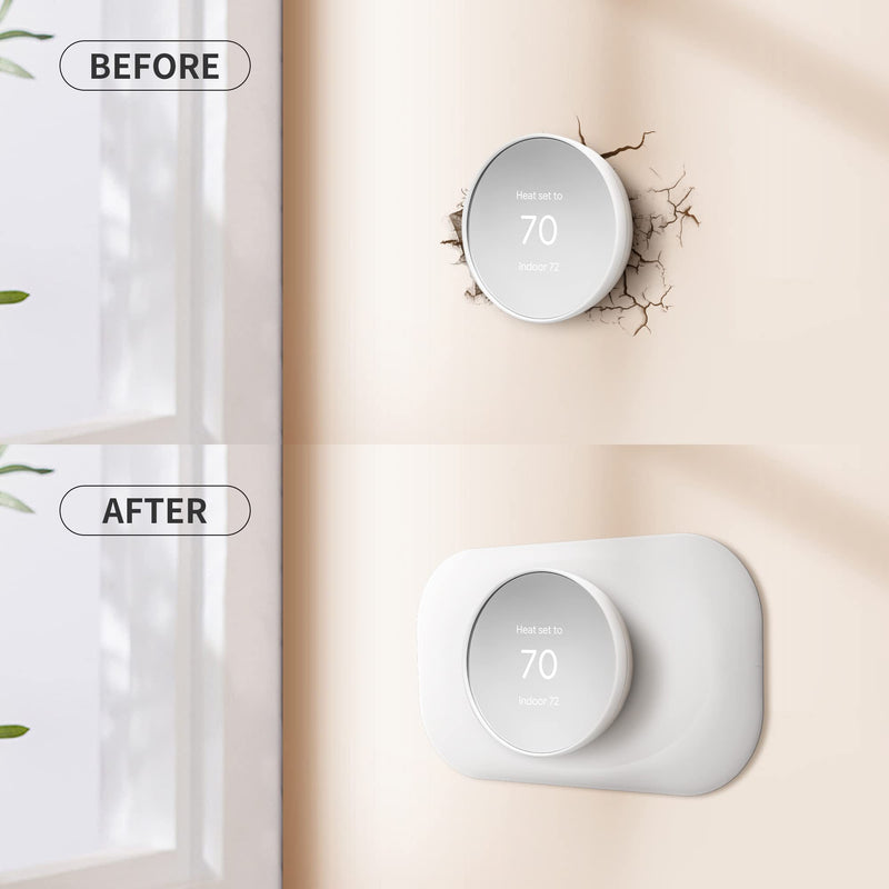 Compatible with Google Nest Thermostat 2020 Wall Plate Cover - Petrichor Nest Thermostat Trim Kit, Made for Google Nest Thermostat 2020, Cover Imperfections Easy to Install - Snow White
