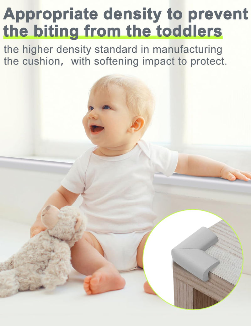 Foam Corner Protector Edge and Corner Guard, with 19 feet Length Foam Safety Bumpers, Baby Proofing Safety Table Corner Protectors - White