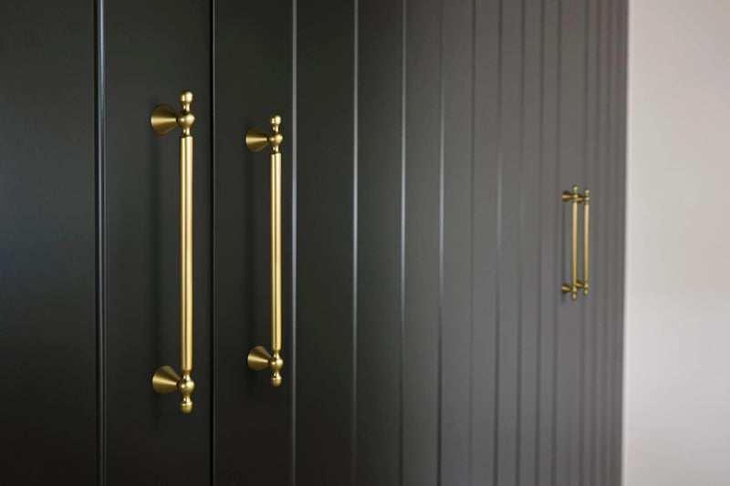 Goo-Ki 6 Pack Brushed Gold Cabinet Pulls Zinc Alloy Kitchen Cabinet Hardware - 5.04" (128mm) c-c Bar Cabinet Handles Solid Drawer Pulls 5.04" Center to Center