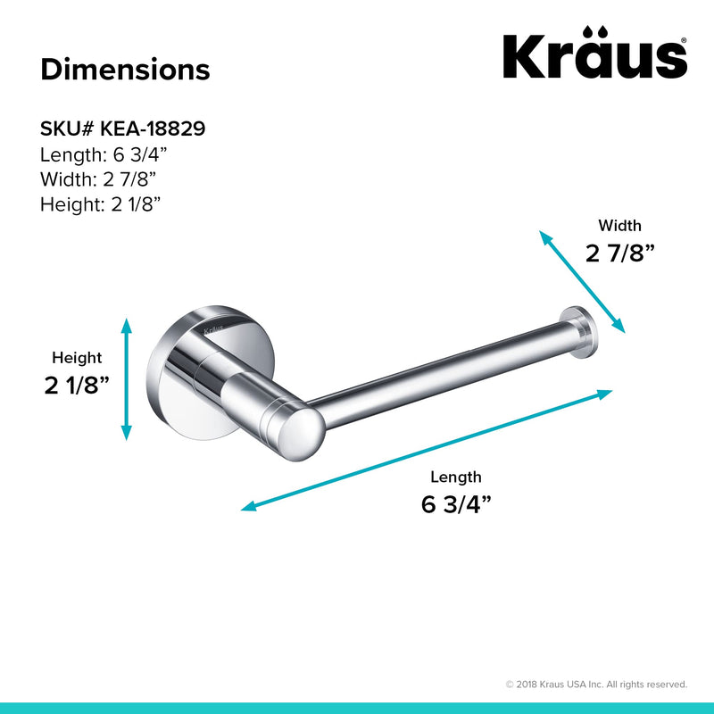 KRAUS Elie Bathroom Toilet Paper Holder, Chrome Finish, KEA-18829CH