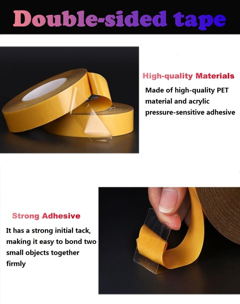 Super Thin Double Sided Adhesive Tape 1Inch x 66Feet Transparent Sticky Tape for Making DIY Crafts, Paste Photo, Scrapbook, Gift Wrap, Rug Fixed, Woodworker, Fashion Clothing, Wall Decor, Cat Training 1 Inch x 66 Feet