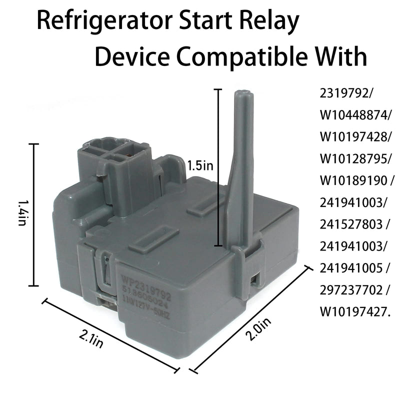 W10448874 W10197428 W10662129 TSD2 W10350564 Refrigerator Start Relay Device Compatible With Whirlpool W10197428 W10128795 W10197427 241527803 241941003 2319793 241941005