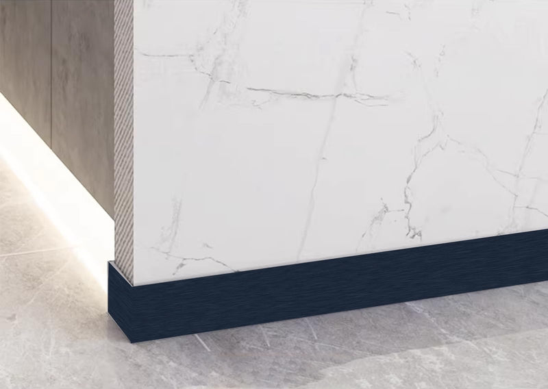 Metallic Color Self Adhesive 3D Peel and Stick Waterproof Wall Border Easy to Apply Kitchen Bathroom Tiles Sticker 4.2x196.8 inch (Blue) Blue