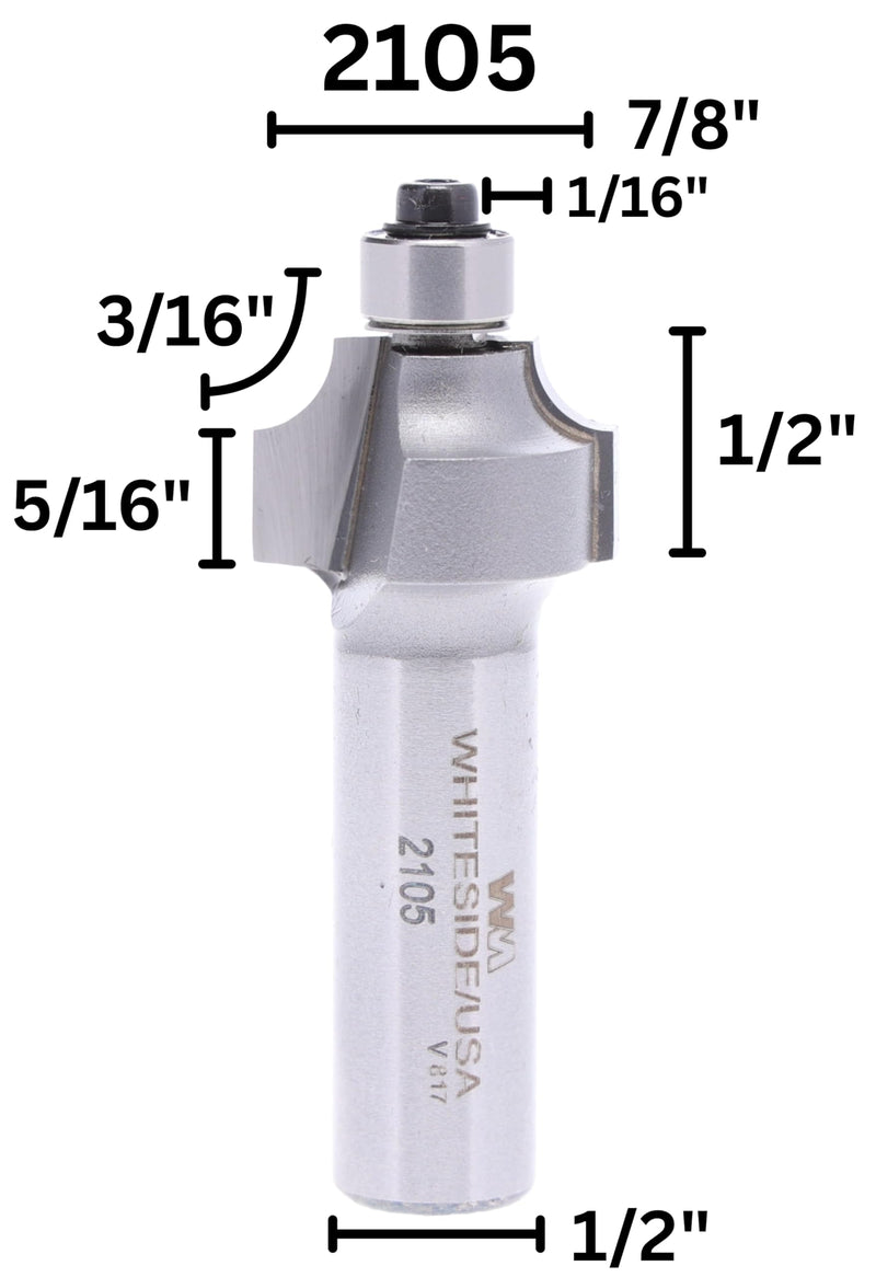 Whiteside - WS2105 - 7/8" Beading Bit w/ Ball Bearing Guide