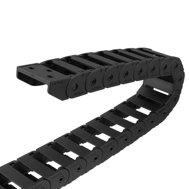 uxcell Drag Chain Cable Carrier Open Type with End Connectors 15X30mm 1 Meter Plastic for Electrical CNC Router Machines Black 15mmX30mm