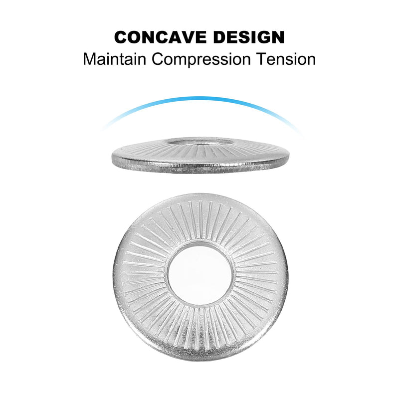 PATIKIL 304 Stainless Steel Flat Washers, 50 Pack M8x22mm Belleville Spring Disc Washer Conical Knurled Metric Gasket for Automotive Industrial Construction