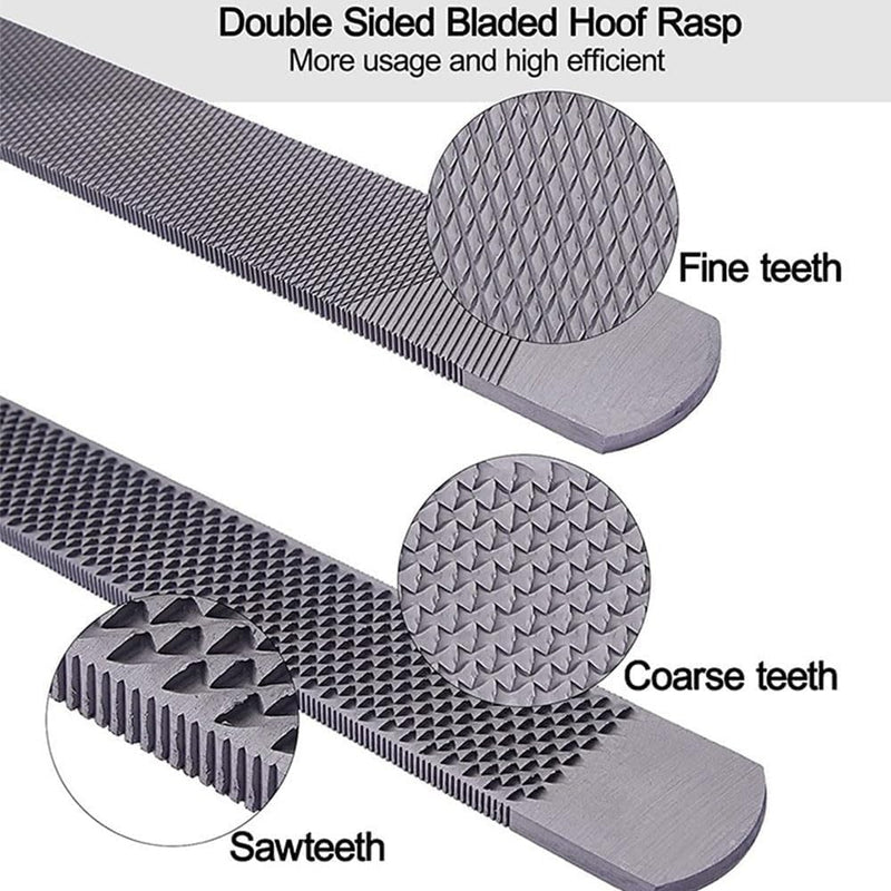 T12 Carbon Steel Horse Hoof Rasp - 14" Professional Farrier Tool with Non-Slip Rubber Handle for Horse/Goat/Cow/Donkey/Animal Hooves (14 inch) 14 inch