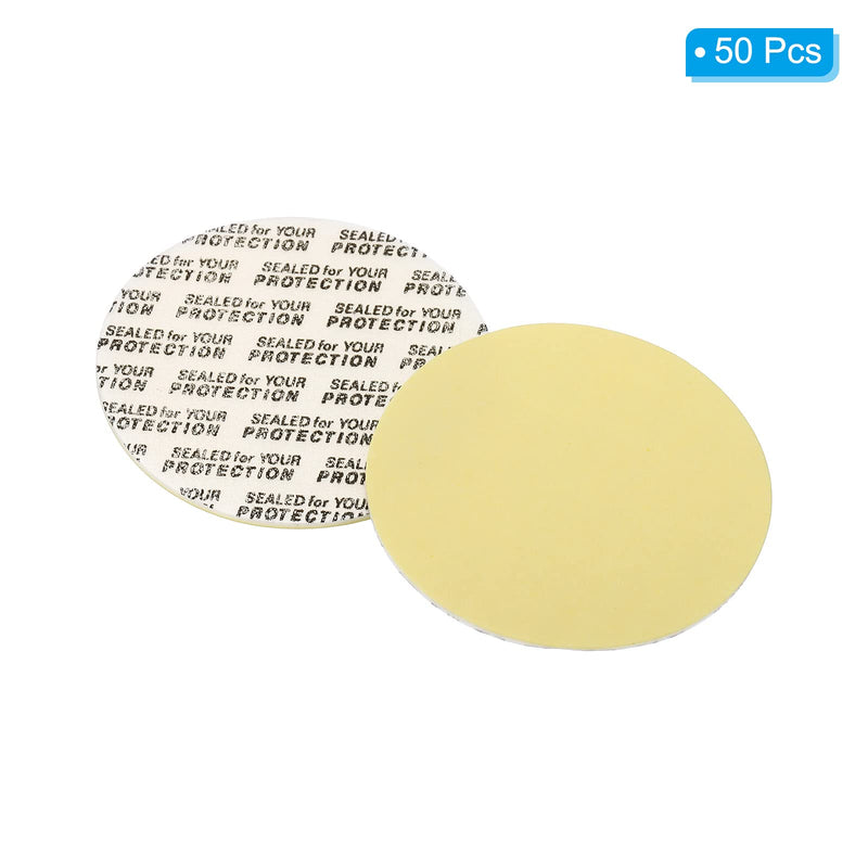 PATIKIL 45mm/1.76inch Foam Lid Liner, 50 Pack PS Foam Resistant Tamper Pressure Sensitive Seal With Dustproof Paper Back for Bottle Cap Liners Seals 45mm/1.76"