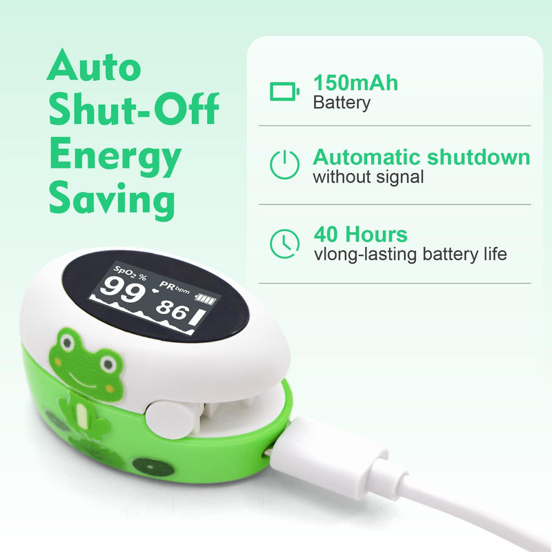 Cartoon Fingertip Pulse Oximeter, Rechargeable Blood Oxygen Saturation Monitor with OLED Display, 7 Seconds Spo2 & PR Results,Auto-Rotation Reading,Used for Aviation Sports - Great Kids Gift