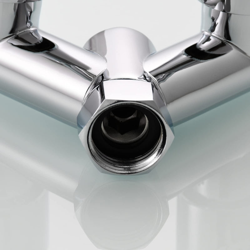 Tecmolog G1/2 Shower Diverter Shut Off Valve Brass Shower Head Splitter 2 Way for Bathroom, Chrome, DSF014A
