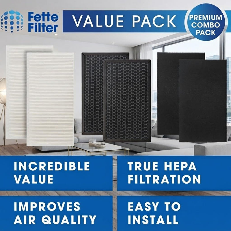 6-Pack Filter Set Fits Honeywell HPA180 HPA175 | HRF-G, HRFTS1, HRF-A Pack of 2