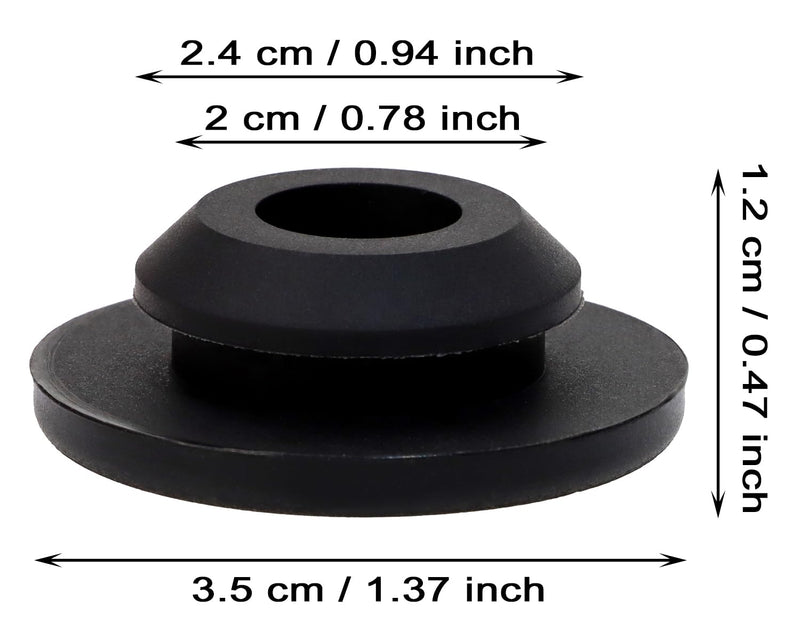 ONLYKXY 10 Pcs Silicone Round Snap in Type Locking Furniture Hole Plugs Button Protective Cover Cap Head (20mm/0.78inch, Black) 20mm/0.78inch