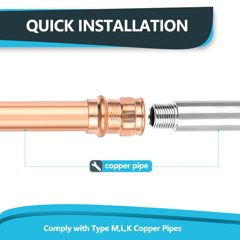5Pack Seelink 3/4" Copper Press x 1/2" FPT Female Adapter(PRESS049-5) 5 3/4"x1/2"