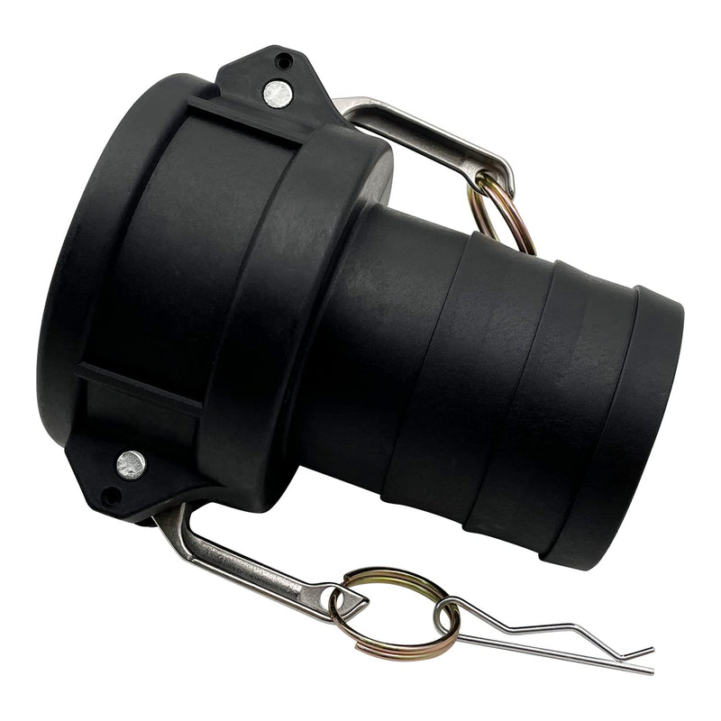 2PCS Camlock Fittings Poly C-150 1-1/2" Type C Standard Couplings Cam lock Fittings Polypropylene Cam Groove Fitting Female Camlock with a Hose Shank (1.5 inch, Type C) 1.5 Inch