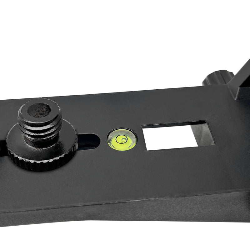 Mounting Bracket Clamp with 1/4"-20 Male Thread and 5/8"-11 Adapter, Adjustable Laser Level Pole Clamp with Bubble Level for Rotary and Line Lasers, Heavy-Duty Bracket for Telescoping Poles