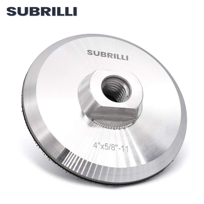 4" Aluminum Backer Pad/Backing Plate Holder for Counter Edge Tight Corner Surface Sanding Polishing-Arbor 5/8" 11 4-inch