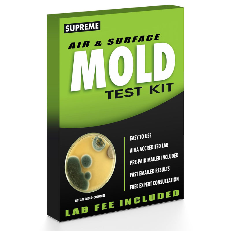 Supreme - DIY Mold Test Kit for Home Air Quality - Air and Surface Mold Testing - Pre-Paid Return Mailer and Expert Mold Consultation - Includes Professional Lab Analysis SP109